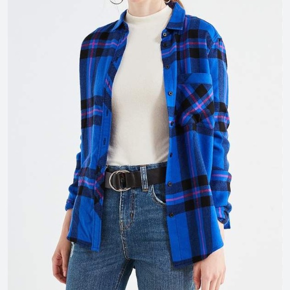 BDG Tops - BDG Blue Plaid Button Down Shirt Women’s XS – Urban Outfitters